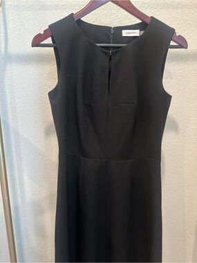 Calvin Klein Black Sleeveless Midi Sheath Dress